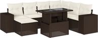 vidaXL 8-delige loungeset met kussens, polyrattan, bruin