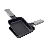 Set Master 2 rechthoekige raclette-pannetjes met grijs gespikkelde handgreep