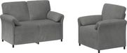 vidaXL Canapé 2 places Velours gris foncé