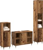 vidaXL Meuble de salle de bain 3 pièces Vieux bois 30 x 30 x 180 cm
