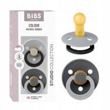 Merkloos / Sans marque BIBS Colour Studio Fopspeen, 6-18 maanden, set van 2, ronde speen, Cloud | Natuurlijk rubberlatex, maat 2, BPA-vrij, gemaakt in Denemarken, hoge zuigacceptatie