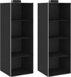 vidaXL Kledingorganisers hangend 2 st met 4 schappen stof