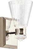 Kichler LED Wandlamp Kayva | 8W 3000K 650Lm 830 | IP44 | Polished Nickel