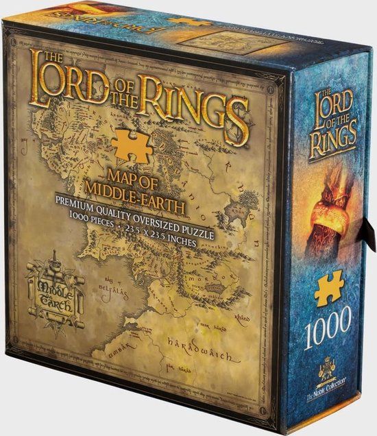 The Noble Collection The Lord Of The Rings - Middle Earth 1000 Piece Puzzle - Multi