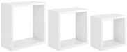 Homemania Incubo Wandrek, voor woonkamer, slaapkamer, kantoor, MDF, wit, 35 x 35 x 15,5/30 x 30 x 15,5/25 x 25 x 15,5 cm