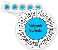 Merkloos / Sans marque Ricard Keuringsstickers Volgende Controle 2027 | 50 stuks, Ø 35 mm | Blauw