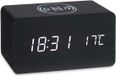 Giftdecor Tafelklok/wekker Josimity - Zwart - MDF - 15x7 cm