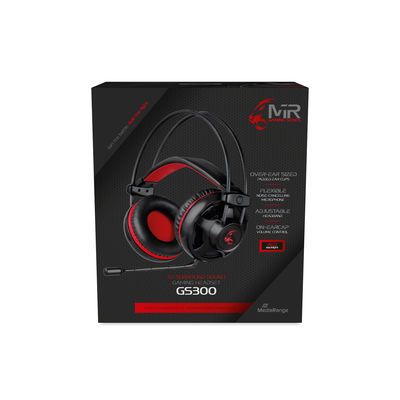 MediaRange MRGS300 - Headset - Over-ear - Bedraad - Noise-cancelling - Zwart/Rood