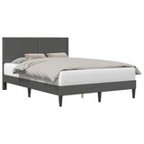 vidaXL Bedframe met hoofdeinde Donkergrijs 140 x 200 cm Corduroy stof