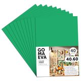 m-office EVA-rubber voor knutselwerk, gekleurd schuim voor creatieve projecten, ideaal voor kunst en handwerk, school, werk of kunst, 40 x 60 cm (groen, 40 stuks)
