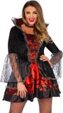 Leg Avenue Deadly Dark Vampire Dress Volwassenen Vrouwen Zwart / Rood Halloween en Horror Maat M