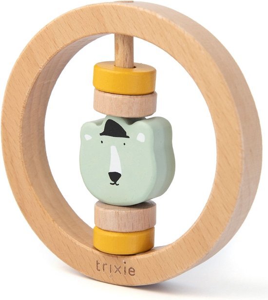 Trixie Baby Trixie Rammelaar Mr. Polar Bear 9 Cm Hout Naturel/mintgroen