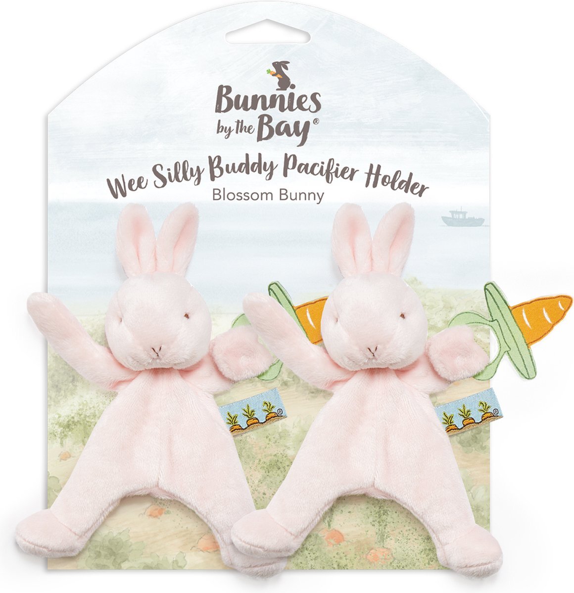 Bunnies By The Bay speenknuffel Konijn roze - 2 stuks