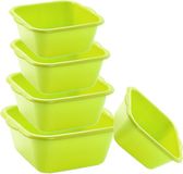 Plasticforte huishoud teilen set - 5 formaten - groen - kunststof - 6-10-15-20-25 liter inhoud