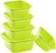 Plasticforte huishoud teilen set - 5 formaten - groen - kunststof - 6-10-15-20-25 liter inhoud