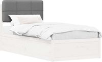 vidaXL Bedframe met Gevoerde Hoofdbord Lichtgrijs 90 x 190 cm