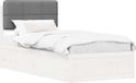 vidaXL Bedframe met Gevoerde Hoofdbord Lichtgrijs 90 x 190 cm