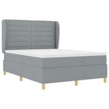 vidaXL Boxspringbed met matras Lichtgrijs 190 x 140 cm Stof