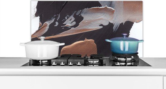 KitchenYeah Spatscherm keuken - Abstract Goud - 90x45 cm - Aluminium