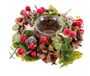 BigBuy Christmas Kerstkaarsenhouder, rood, meerkleurig, kunststof, schuim, 16 x 16 x 7 cm