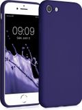 kwmobile telefoonhoesje geschikt voor Apple iPhone SE (2022) / iPhone SE (2020) / iPhone 8 / iPhone 7 - Back cover in fluweel blauw