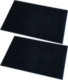 Wicotex Tapis de porte/Tapis essuie-pieds Memphis - 2x - Noir - 60 x 80 cm - Antidérapant - Intérieur et Extérieur