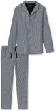 SCHIESSER Pyjama Lang Heren Gestreept Tencel en katoen Donkerblauw