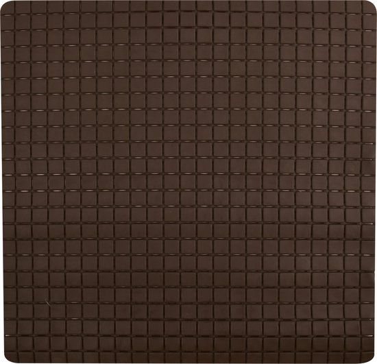 MSV Anti-Slip Shower/Bath Mat - Rubber - Brown - 54x54cm