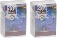 Merkloos Kerstverlichting - 2x - 2 meter - Gekleurd - Batterij - 30 Lampjes