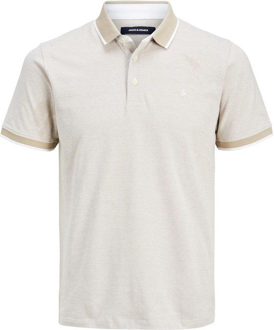 JACK & JONES JJEPAULOS POLO SS NOOS Heren Poloshirt - Maat L - Crockery Detail:SLIM FIT