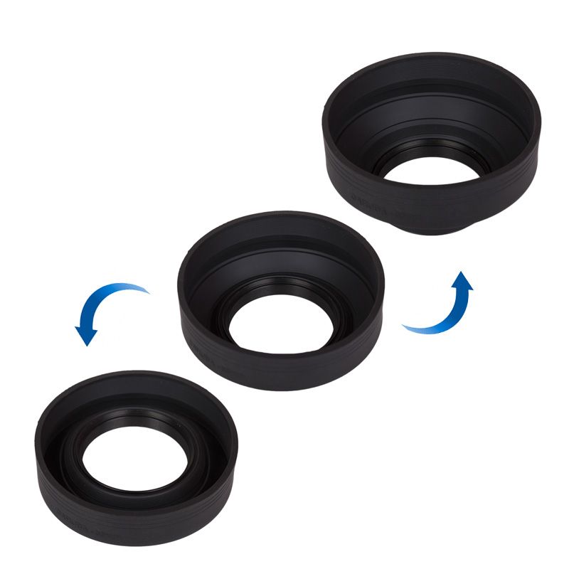Caruba Rubberen Zonnekap 3in1 49mm