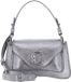 Coccinelle Leren schoudertas handtas C-Me Handbag Grained Leather Steel zilverkleurig