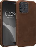 kalibri leren hoesje geschikt voor Apple iPhone 15 Pro Max - hardcover beschermhoes - bruin