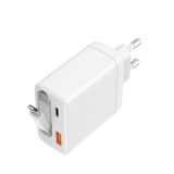 Musthavz Chargeur rapide 65W 2 ports PD avec câble rétractable blanc