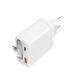 Musthavz Chargeur rapide 65W 2 ports PD avec câble rétractable blanc