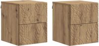 vidaXL Muurbevestigde Nachttafel 2 st Artisanaal eiken