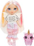 Rainbow High Littles Rainbow Fantasy Fairies & Pet – opaal, regenboog – kleine pop van 14 cm en fantasie-uil met verwisselbare feeënvleugels, schattig cadeau vanaf 4 jaar
