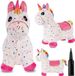 Sun Baby Springdier met pomp - Eenhoorn - Wit met sterren