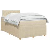vidaXL Boxspringbed met matras Crèmekleurig 120 x 190 cm Stof