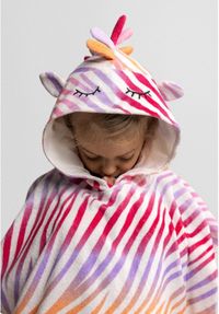 Minoti strandjurkje meisjes badponcho met capuchon - zebraprint