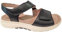 Gabor Zwarte Leren Dames Sandalen Rolling Soft