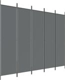 vidaXL Kamerscherm met 5 panelen 250x200 cm stof antracietkleurig