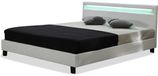 Habitat et Jardin Lit deux personnes lit avec éclairage LED "Maria" - 140 x 190 cm - Blanc