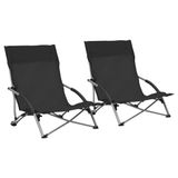 VidaXL Tuinstoel Terras Oxford, Staal Zwart, 2 stuks