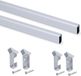 Emuca Garderobestang Silk, 750 mm, Mat geanodiseerd