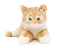 Uni-Toys - Kat met tijgerde vacht (rood-bruin), liggend - 38 cm