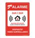 AUA SIGNALETIQUE - Voorgeboorde plaat met afgeronde hoeken – alarm 24 uur – veilig huis onder video – 350 x 490 mm, aluminium Dibond 3 mm