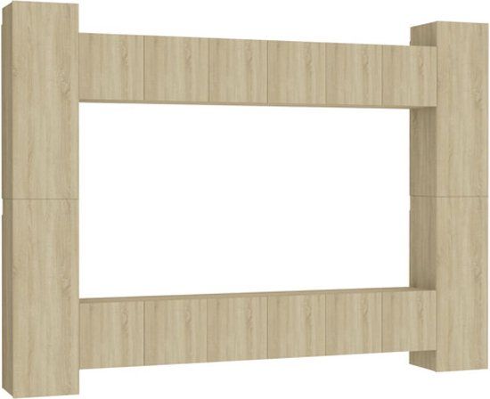 vidaXL 10-delige Tv-meubelset bewerkt hout sonoma eikenkleurig
