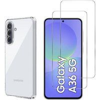 Phonillico® Case voor Samsung Galaxy A36 5G en 2 gehard glas screenprotector