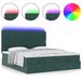 VidaXL Lit plateforme avec matelas et éclairage LED, vert foncé, 180x200 cm, velours
